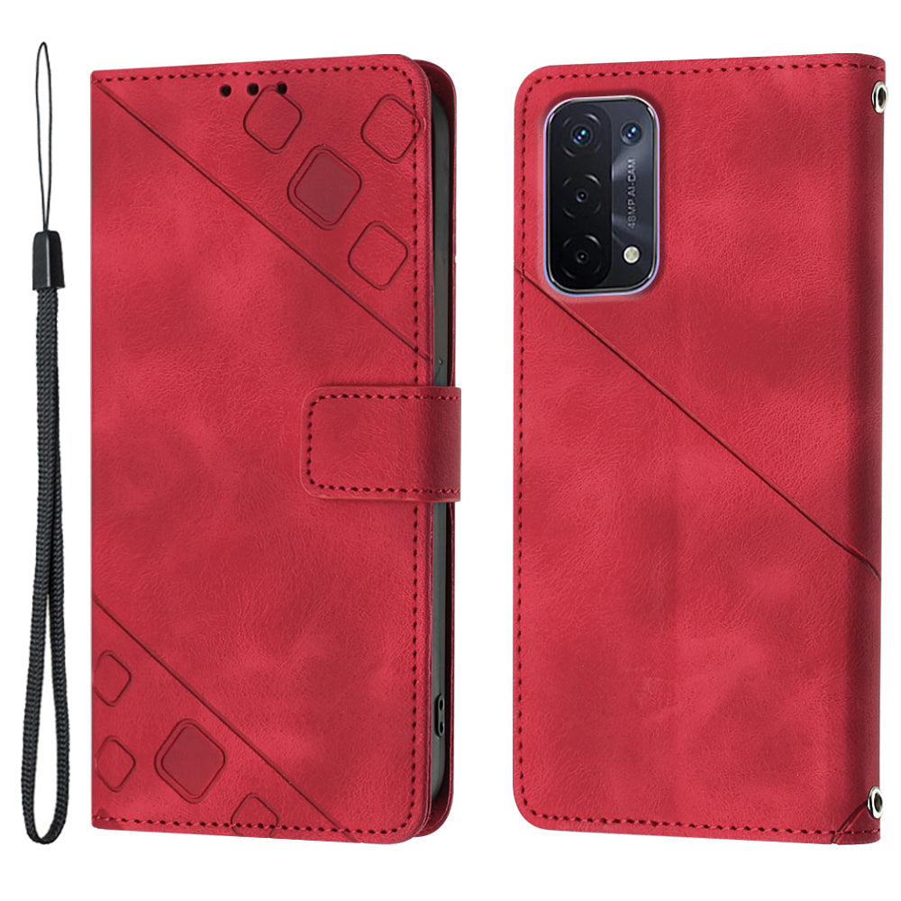 PT005 YB Imprinting Series-6 PU Leather Case for Oppo A54 5G A74 5G A93 5G Wallet Stand Skin Touch Protective Cover PT005 YB Imprinting Series-6 PU Leather Case for Oppo A54 5G A74 5G A93 5G Wallet Stand Skin Touch Protective Cover